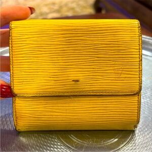 Louis Vuitton yellow Epi trifold wallet